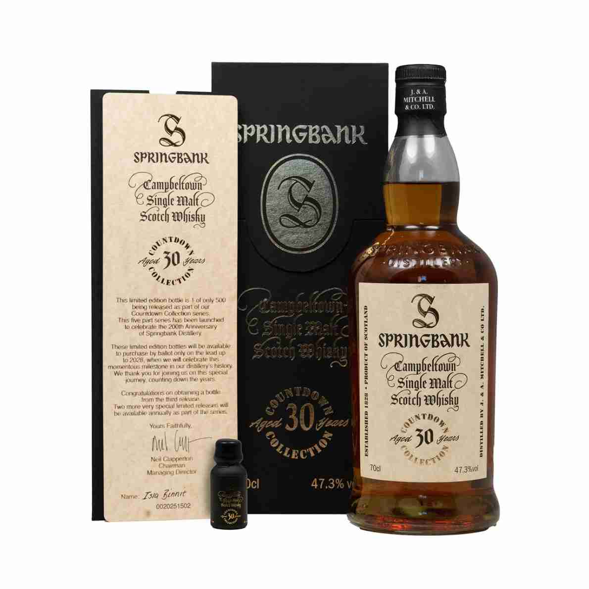 Springbank 30 Year Old Countdown Collection